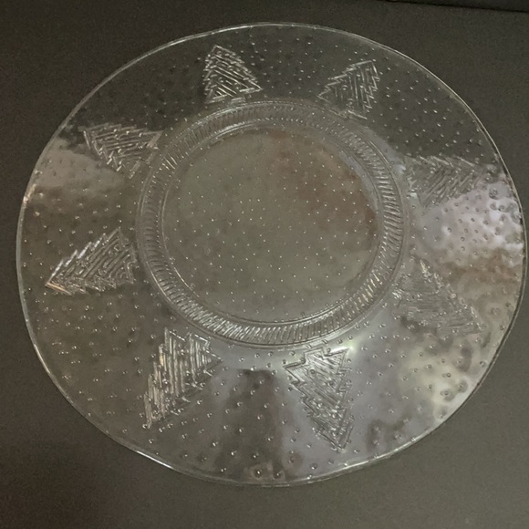 Lg. Christmas Tree Serving Platter Holiday Glass Serveware 13” - Picture 4 of 4